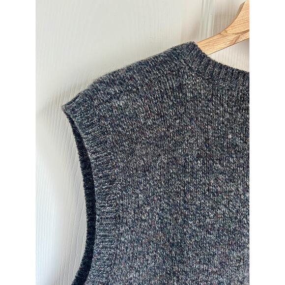Vintage Hunting Horn 100% Shetland Wool Charcoal Men's Sweater Vest Size M - Picture 6 of 6